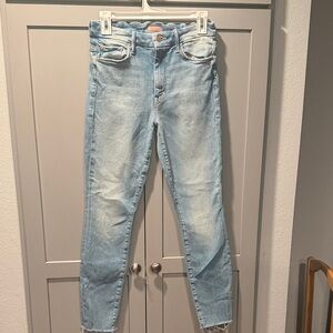 MOTHER Light Wash Cropped Jeans